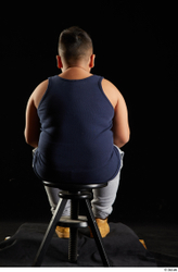 Whole Body Man White Sports Overweight Sitting Top Studio photo references